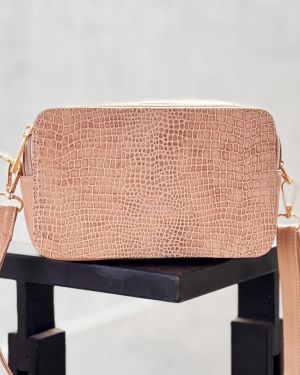 Bolso de Cuero Palo de Rosa – Piel de Serpiente