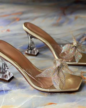 Tacones Corbata Brillo